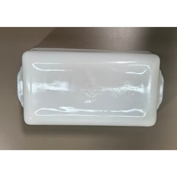 Fire-King plain white loaf pan USA 1-QT Cottagecore minimalist roast and serve - Picture 3 of 5
